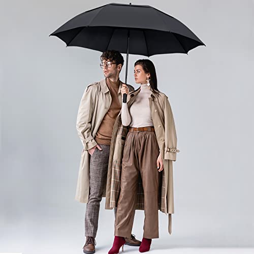 ZOMAKE Large Golf Umbrella 62 Inch - Double Canopy Vented Golf Umbrellas for Rain Windproof Automatic Open Golf Push Cart Umbrella Oversize Stick Umbrellas for Men Women(Purple)