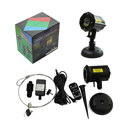 LEDMall Christmas Laser Projector Lights Outdoor, Motion Firefly Red, Green and Blue with Remote Control and Security Lock