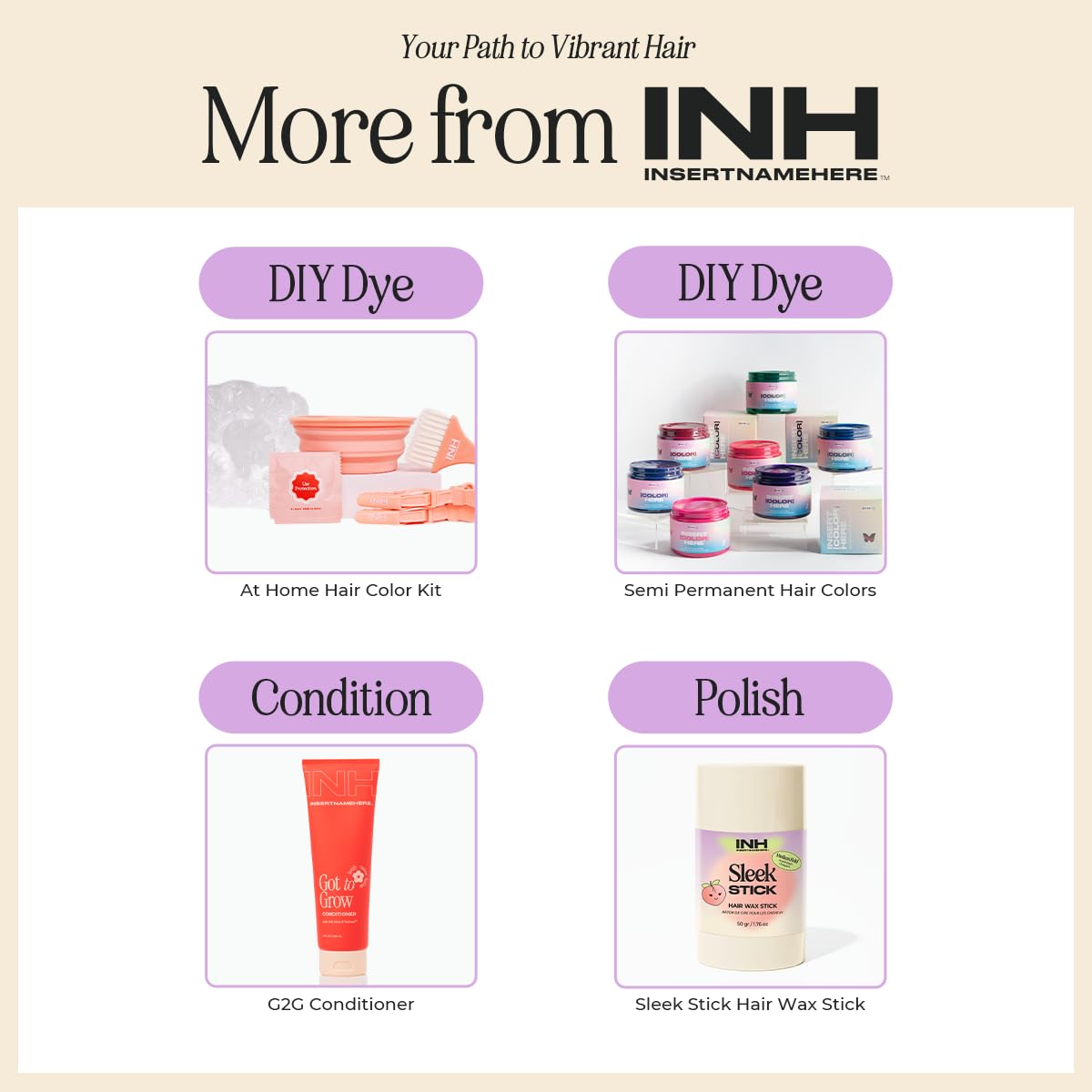 INH Semi Permanent Hair Color | Color Depositing Conditioner | Orange Hair Dye | No Bleach, No Peroxide Temporary Fire Opal Tint for Women & Men | Vegan, Ammonia Free, Sulfate Free | Ready to Use, 6oz