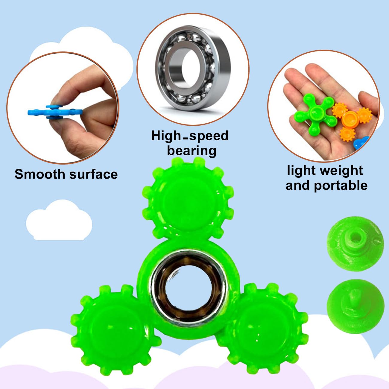 100 Pack Mini Fidget Spinner Toys,Stress Relief Sensory Toys,Birthday Party Favors Gifts for Kids Teens Adults,Christmas Stocking Goodie Bag Stuffers,Treasure Box Toys for Classroom Prizes Supplies