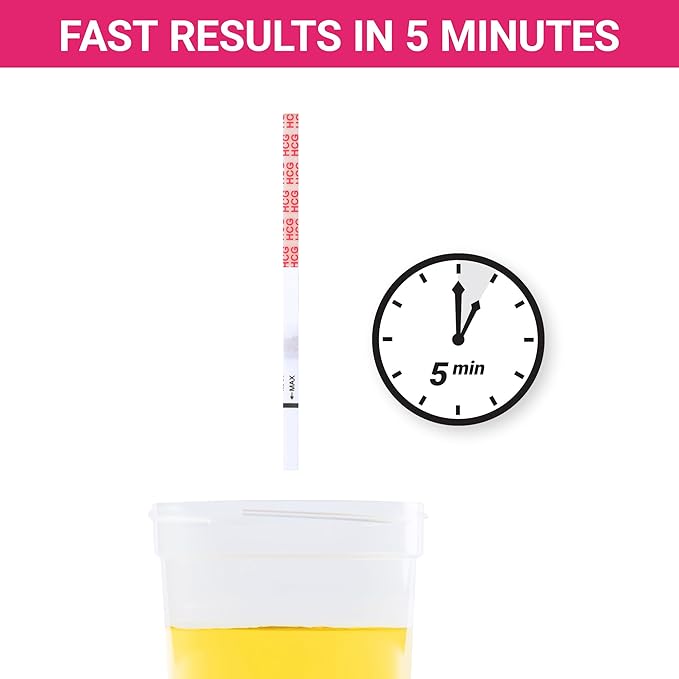 50 Pack Pregnancy Test Strips Early Detection, 10 MIU/ML, Rapid and Accurate Results