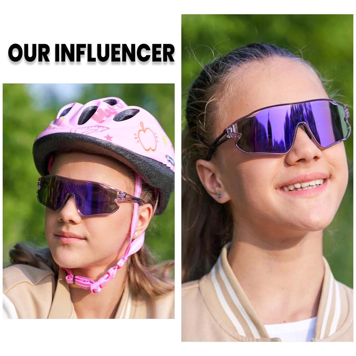 DUCO Kids Sunglasses Youth Baseball Sun Glasses Lightweight TR90 Frame UV400 Sports Cycling Shades for Boys Girls DK268
