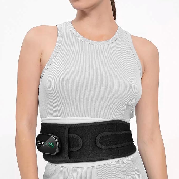 Electric Heating Pad for Back, XL Cordless Heated Back Belt Wrap with 3 Heating and 3 Vibration Modes, 5000mAh Battery Operated Lower Back Massager, Heated Pad for Back