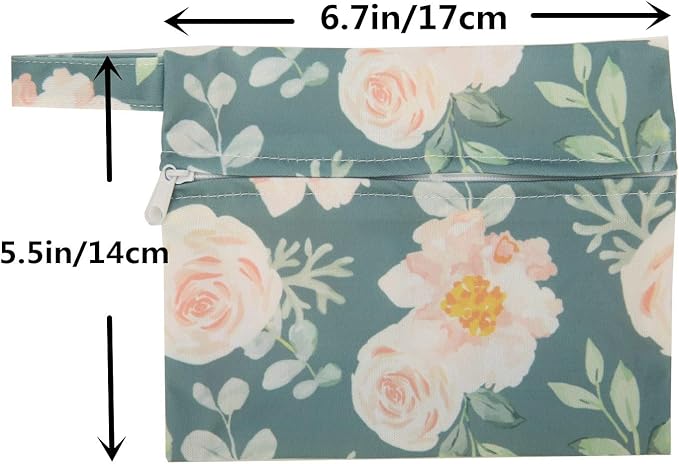 5 Cloth Menstrual Pads 1 Wet Bag M Panty Liners Reusable Washable (Frog Owl Fox, M Panty Liners)