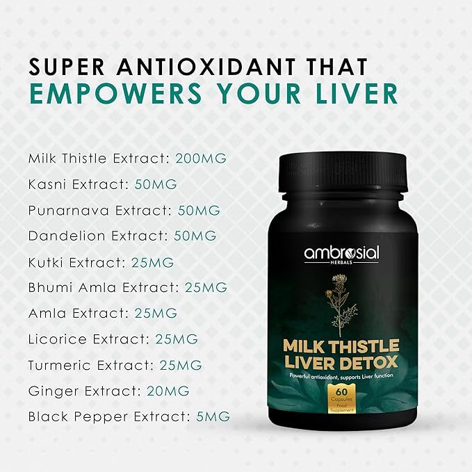 AMBROSIAL Milk Thistle Capsules - Pack of 1-60 Capsules