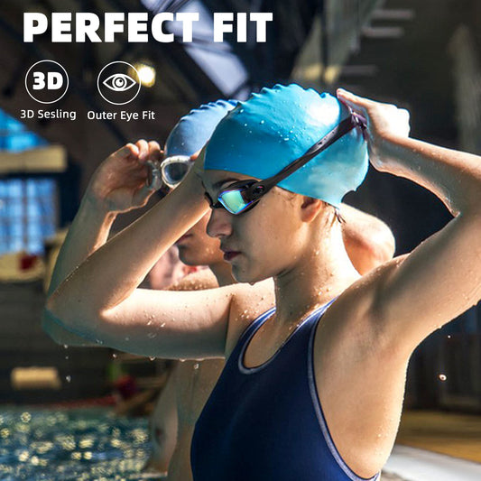 LOCONHA Swim Goggles, 2 Pack Swimming Goggles Anti Fog No Leaking For Adult Women Men Youth (Aqua & Clear)