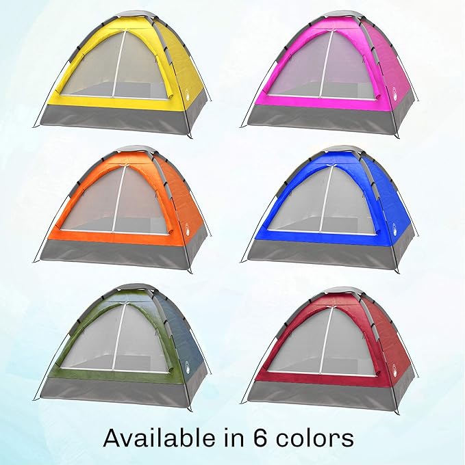 2-Person Camping Tent - Shelter with Rain Fly and Carrying Bag - Lightweight Outdoor Tent for Backpacking, Hiking, and Beach by Wakeman (Green)