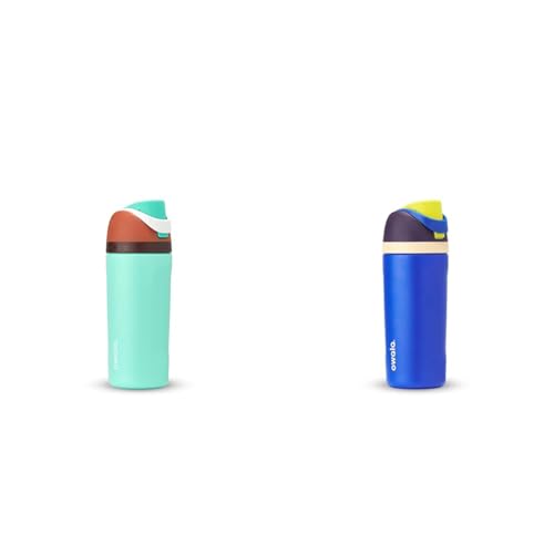 Owala Kids FreeSip 16 oz Insulated Stainless Steel Water Bottles with Straw, Set of 2