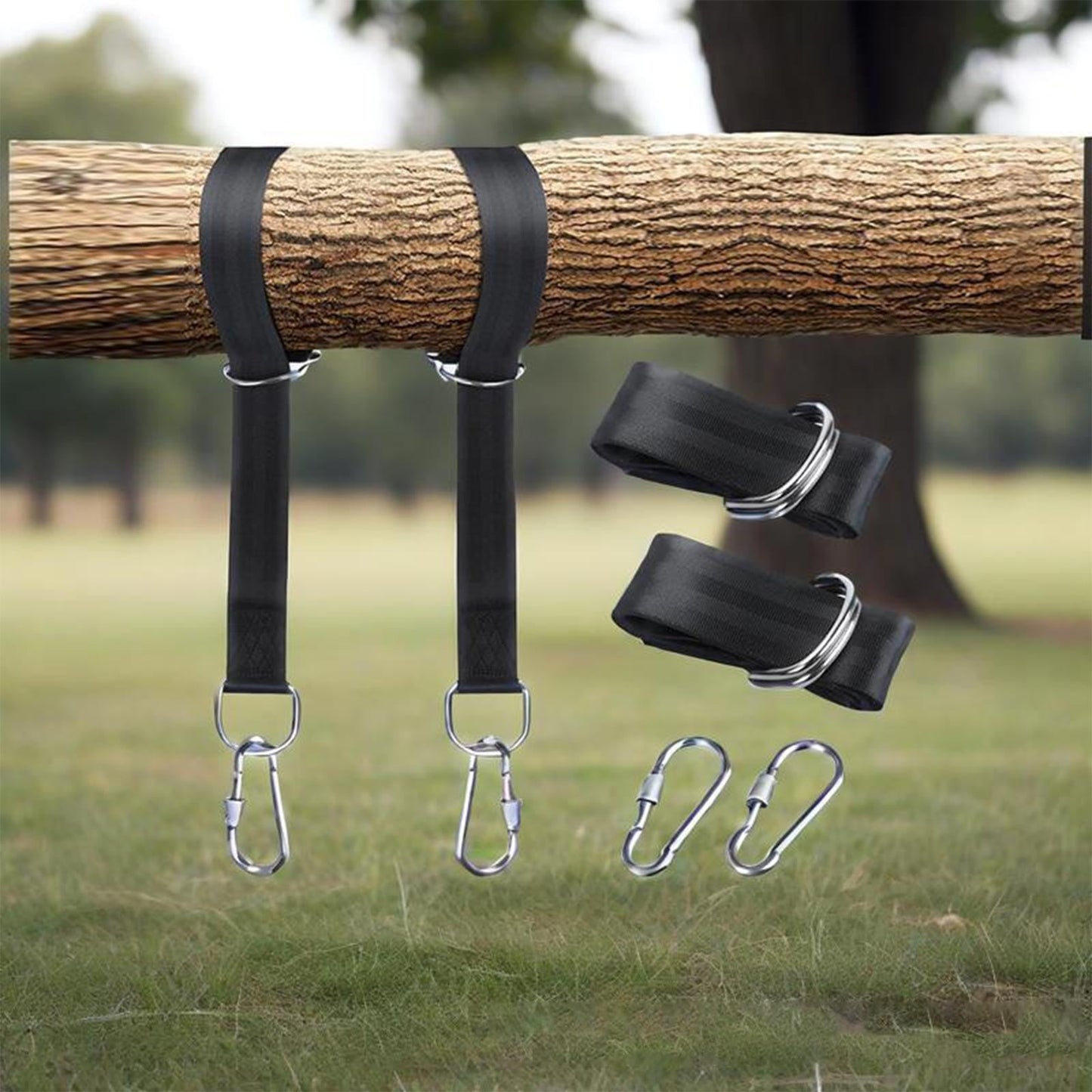 Linnome Outdoor Camping Swings Strap High Strength Polyester Swings Hammocks Strap Set