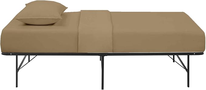 4-PC Fitted Sheet 30x80, 100% Cotton - Perfect for Narrow Twin/RV Bunk/Camping Cot/Guest Bed, Fits Upto 4-8" Deep Mattress - Taupe Solid