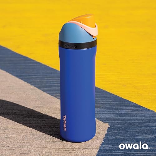 Owala FreeSip Insulated Stainless Steel Water Bottle with Straw for Sports and Travel, BPA-Free, 32-oz, Jetski