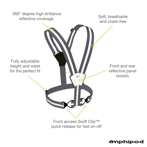 Amphipod Xinglet Vest, Outdoor High Visibility Reflective Straps Safety Vest for Road Running, Jogging & Walking - Bright Pink - OS