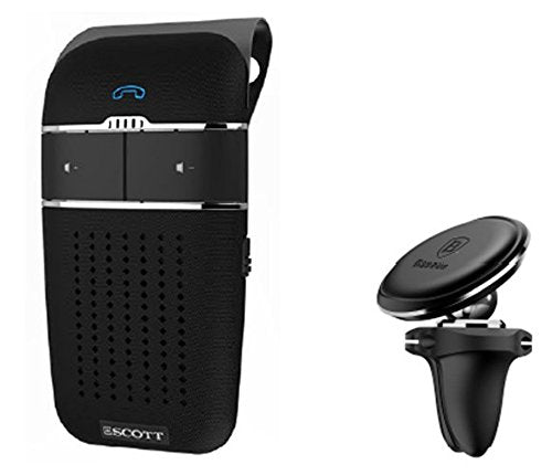 Emerson Radio HH Scott Bluetooth Hands-Free Car Speakerphone, Magnetic Phone Mount, S100103, Black