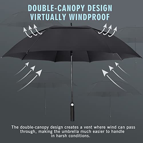 ZOMAKE Large Golf Umbrella 62 Inch - Double Canopy Vented Golf Umbrellas for Rain Windproof Automatic Open Golf Push Cart Umbrella Oversize Stick Umbrellas for Men Women(Purple)