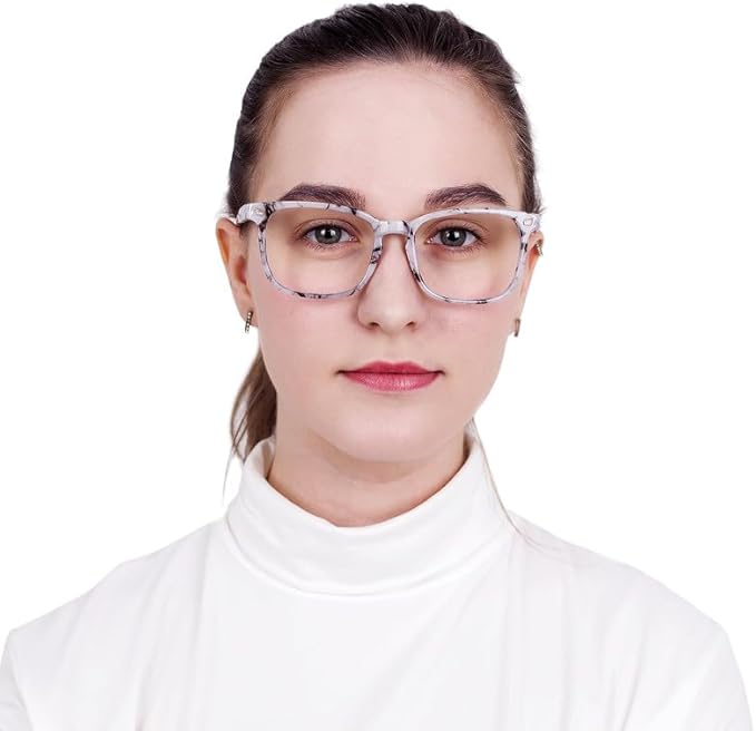 YEIN Bifocal Reading Glasses with Blue Light Blocking Lenses, Bifocal Reader for Women and Men, Vintage Square frame with Spring Hinge (+0.00/+1.00 magnification)