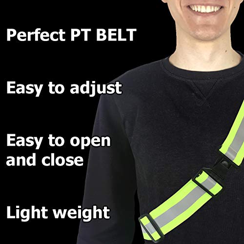 HiVisible 10 Reflective Belt for Running Army PT Belt Reflective Running Gear (10 x Green Belt)