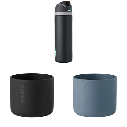 Owala FreeSip Insulated Stainless Steel Water Bottle & Silicone Water Bottle Boot, Anti-Slip Protective Sleeve & Silicone Water Bottle Boot, Anti-Slip Protective Sleeve