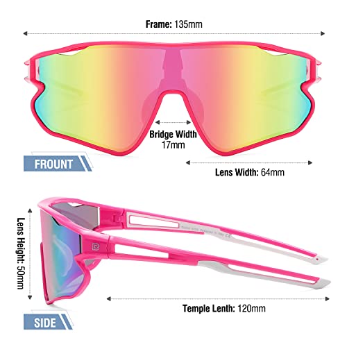 DUCO Kids Sunglasses Youth Baseball Sun Glasses Lightweight TR90 Frame UV400 Sports Cycling Shades for Boys Girls DK268