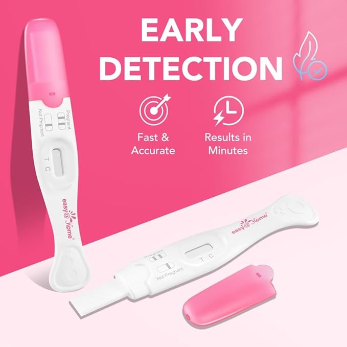 Easy@Home Pregnancy Test Sticks: Early Detection & Reliable + Easy@Home Ovulation Test Kit: 50 Ovulation Strips & 20 Early Pregnancy Tests & One Basal Body Thermometer & 70 Urine Cups