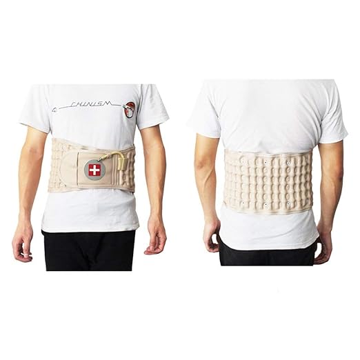 Decompression Back Belt Lumbar Traction Device for Lower Back Pain, Lower Back Brace Inflatable - One Size for 29-49 Waist