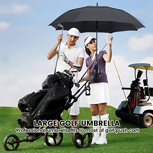 ZOMAKE Large Golf Umbrella 62 Inch - Double Canopy Vented Golf Umbrellas for Rain Windproof Automatic Open Golf Push Cart Umbrella Oversize Stick Umbrellas for Men Women(Purple)