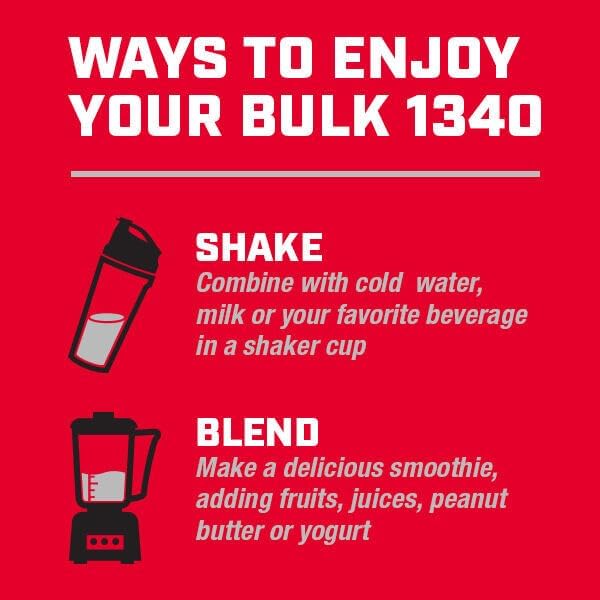GNC Pro Performance Bulk 1340 Mass Gainer Protein Powder, 50g, Gluten Free, Whey, Creatine, BCAA, 3rd Party Tested, Muscle Recovery & Growth, Micronutrients, Vanilla Ice Cream, 15 Servings