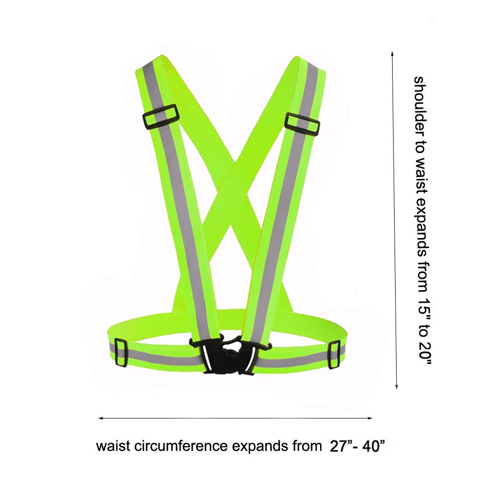 Awnuuw Reflective Vest Running Gear 3Pack, Adjustable Safety Vests High Visible Reflective Belt Straps for Night Running, Outdoor Cycling, Motorcycle, Dog Walking (Pink,Green,Purple)