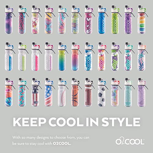 O2COOL Insulated Mist N' Sip Water Bottle - 20 oz, Soccer (HMLDP07)