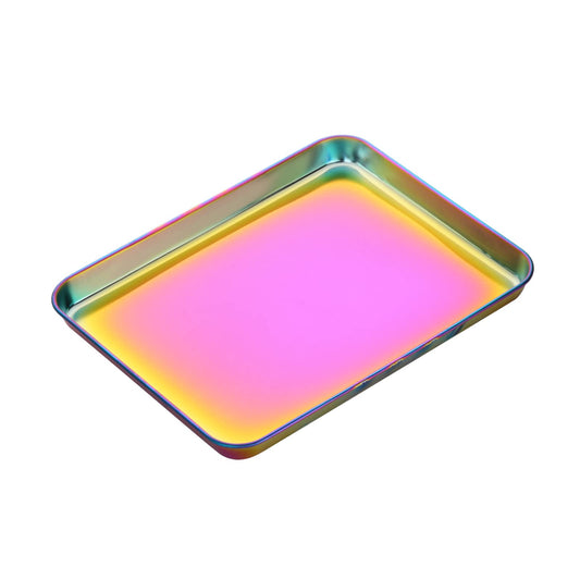 DOCBLACK Baking Tray, Stainless Steel Baking Cookie Sheet, Rimmed Pan Baking, Non Toxic & Healthy, Mirror Finish & Rust-Free, Easy Clean & Dishwasher Safe - Rainbow