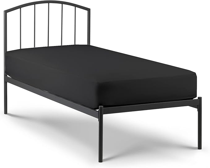 4-PC Cot Sheets Set - 32x75, 100% Cotton Fitted Sheet - Perfect for Narrow Twin/RV Bunk/Camping Cot/Guest Bed Replacement, Fits Up to 4-8" Deep Mattress - Charcoal Solid