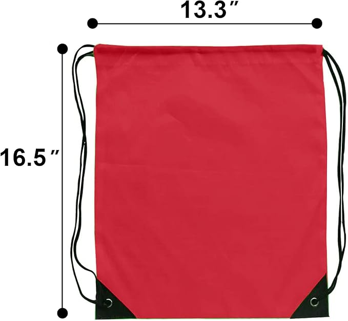 Drawstring Backpack Bulk 42 Pcs String Backpack Drawstring Bags Cinch Bag Sackpack for Men Women Gym (Red)