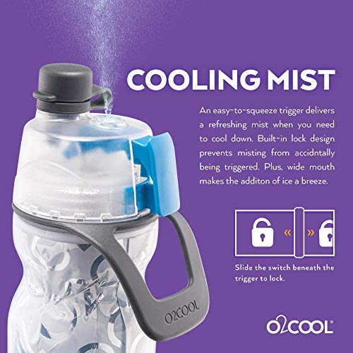O2COOL Insulated Mist N' Sip Water Bottle - 20 oz, Soccer (HMLDP07)