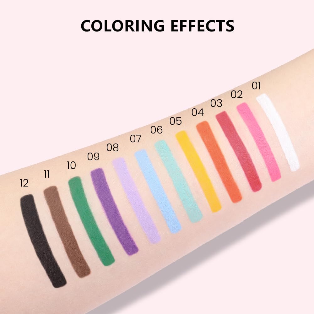 evpct Yellow Eyeliner Pencils for Eyes, Yellow Matte Colored Eye Liner Pencil Makeup Waterproof Smudge Proof, Colored Gel Waterline Eyeliner Liquid, Face Eye Paint Stick Lipstick Halloween Makeup 05