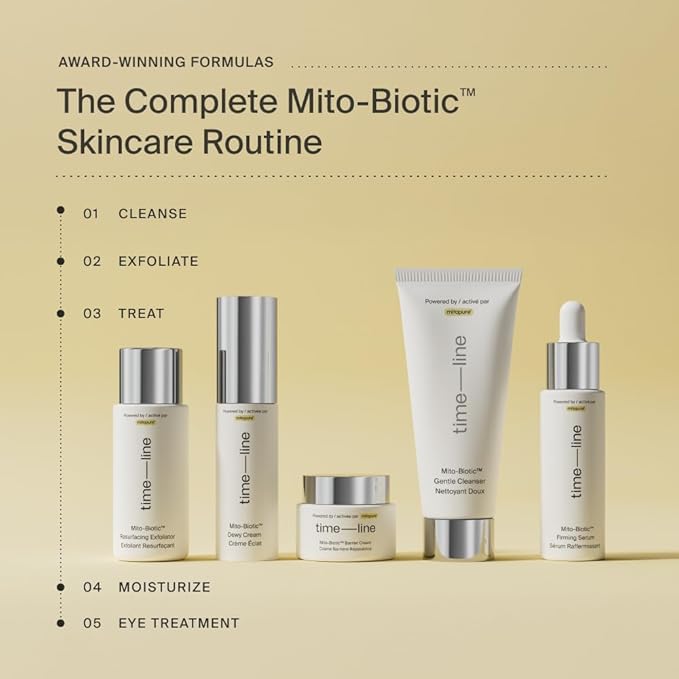 Timeline Mito-Biotic™ Travel Size Resurfacing Face Exfoliator With Acids To Purify, Tone, Hydrate, Refine Texture & Unclog Pores - .30mL