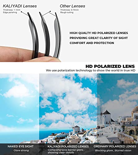 KALIYADI Polarized Sunglasses Men, Lightweight Mens Sunglasses Polarized UV Protection Driving Fishing Golf (Dark Blue/Green/Red)