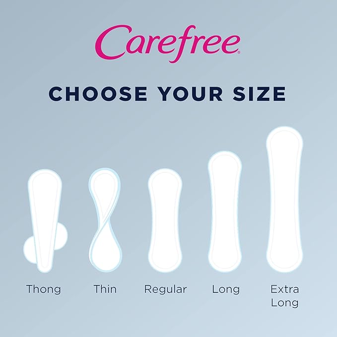 Carefree Acti-Fresh Panty Liners, Thin to Go, Unscented, 22 Count (Pack of 12)