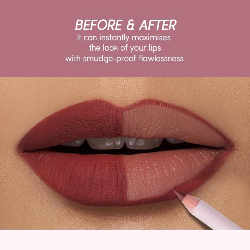 USHAS Lipstick and Lip Liner Combo Set 2 in 1 Waterproof Matte Lipstick pen for Women Lip liner Set Long Lasting with Makeup Set (Y14, Pack of 1)