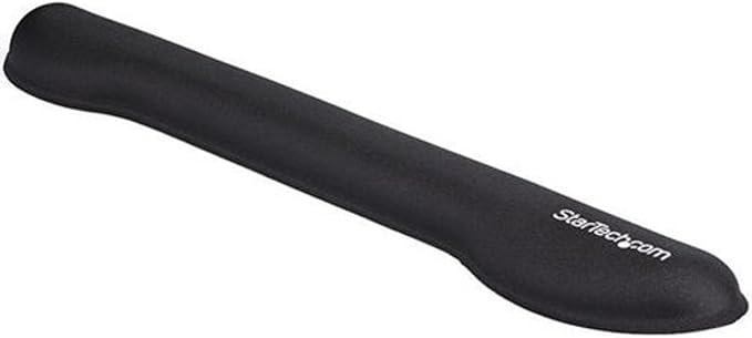 StarTech.com Foam Keyboard Wrist Rest for Ergonomic Typing Support - Padded Non-Slip Keyboard Cushion - Laptop or Desktop Computer Keyboard Wrist, Hand & Arm Rest - Soft Black Nylon Rest Pad, TAA