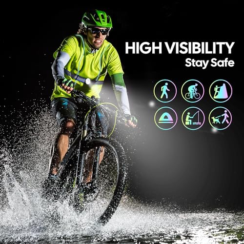 FIXEY AN Running Vest, Running Light for Runners, Safety Reflective Running Gear for Men Women, 6 Multicolor, USB Rechargeable, Waterproof, LED Light Vest for Night Running, Walking, Cycling, Blue