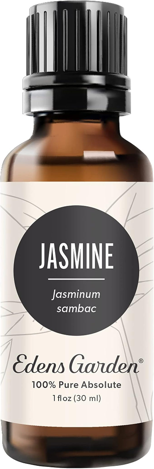 Edens Garden Jasmine- Sambac Absolute Essential Oil- 100% Pure Premium Grade, Undiluted, Natural, Therapeutic, Aromatherapy, The Best for Diffuser, Candle, Humidifiers, Kid Safe 30 ml (1 fl oz)