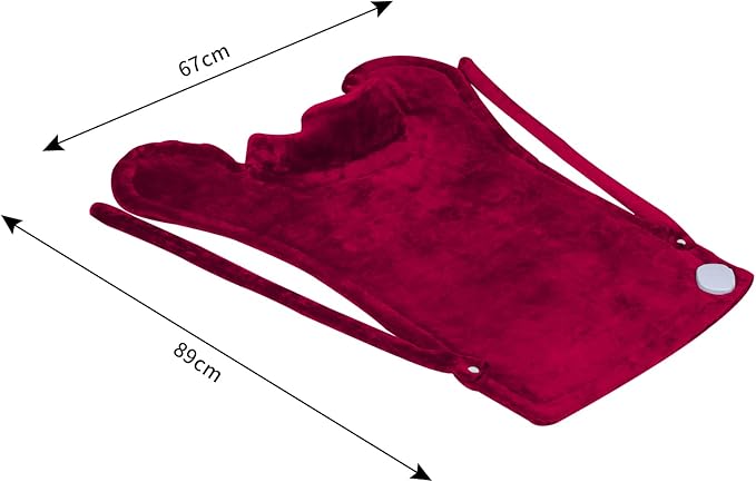 Ambershine 26"x35" XXXL King Size Neck& Shoulder& Back Heating Pad with 12 Temperature Settings& 4 Auto-Off Countdown Timers, Pain Relief for Back/Neck/Shoulder, Christmas Gift for mom dad (Red)