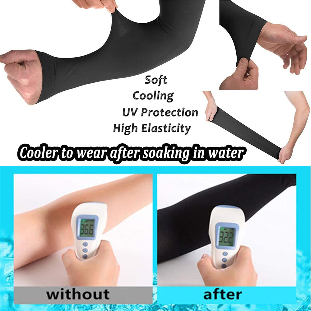 YQXCC 8 Pairs Arm Sleeves, Cooling UV Sun Protection Sports Compression Sleeves for Men Women, Golf Basketball Arm Sleeves