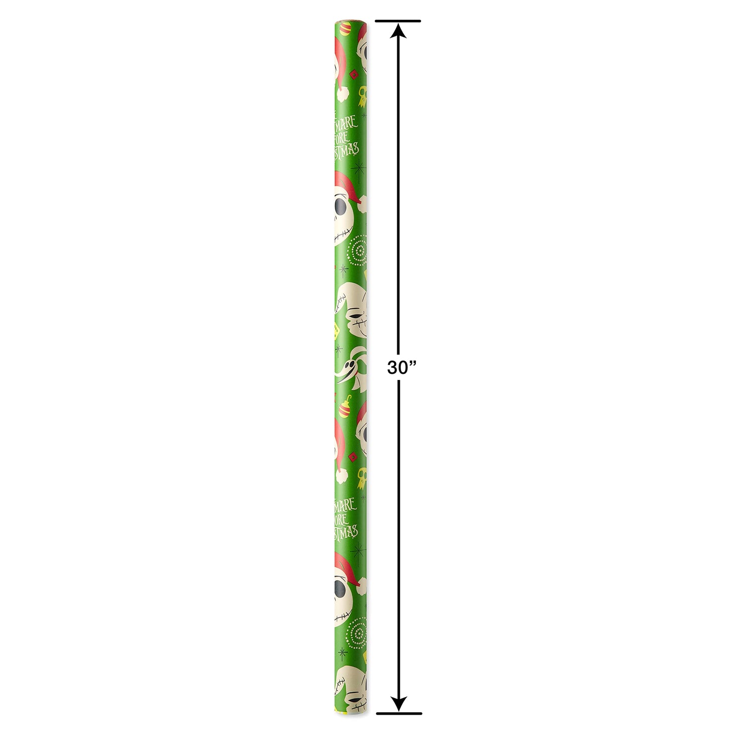 American Greetings 105 sq. ft. The Nightmare Before Christmas Christmas Wrapping Paper Bundle with Cut Lines, Jack Skellington and Zero (3 Rolls 30in. x 14 ft.)