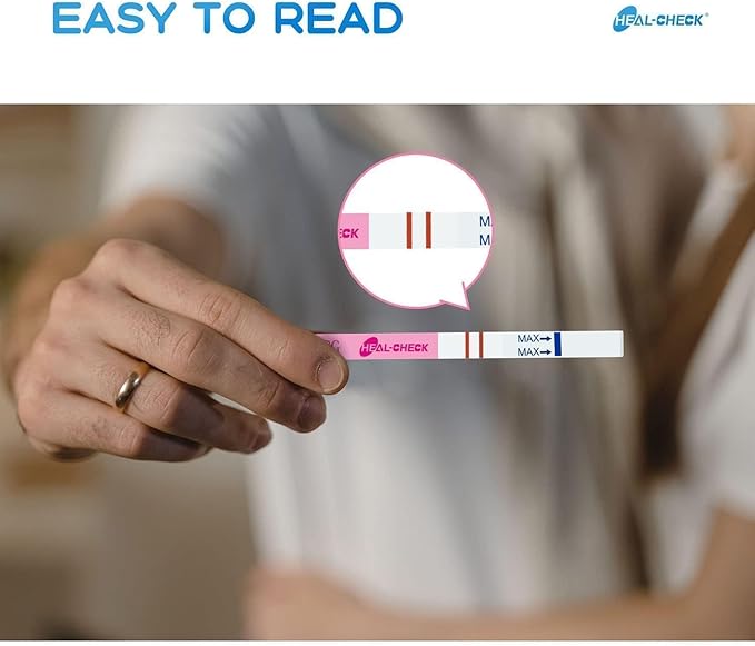 Pregnancy Tests with Cup, HEAL-CHECK Bulk Pregnancy Test Strips for Home Detection, Over 99% Accuracy, Individually Wrapped, Extra-Wide 5mm HCG Test Kit Comfortable Grip, FSA or HSA Eligible, 30 Count