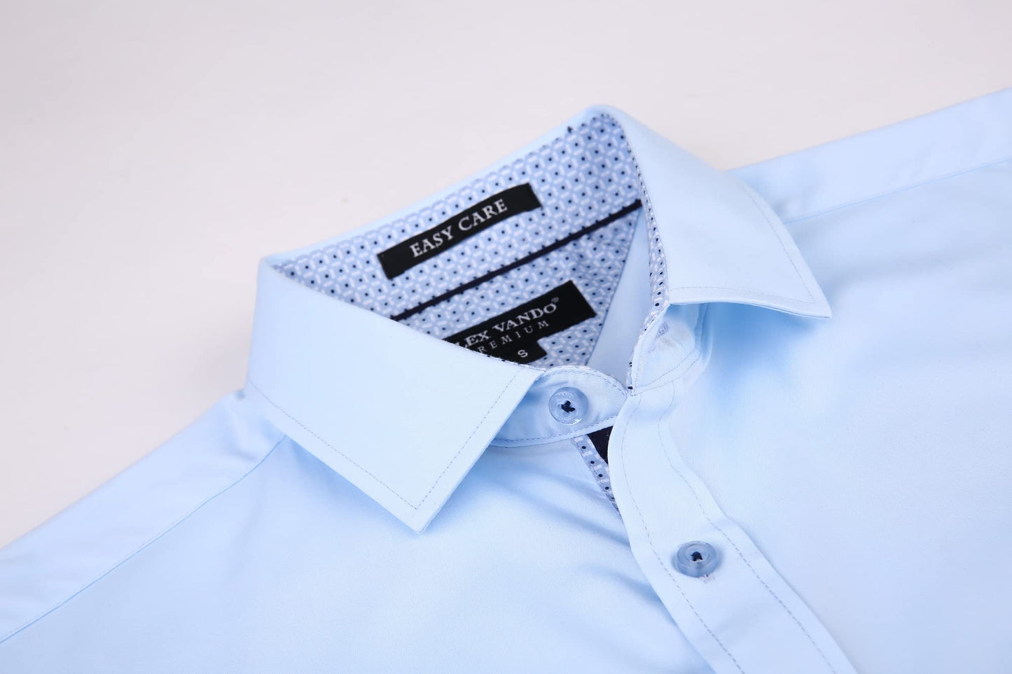 Alex Vando Mens Dress Shirts Wrinkle Free Regular Fit Stretch Rayon Bamboo Button Down Shirt,Blue,M