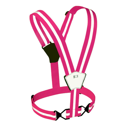 Amphipod Xinglet Vest, Outdoor High Visibility Reflective Straps Safety Vest for Road Running, Jogging & Walking - Bright Pink - OS
