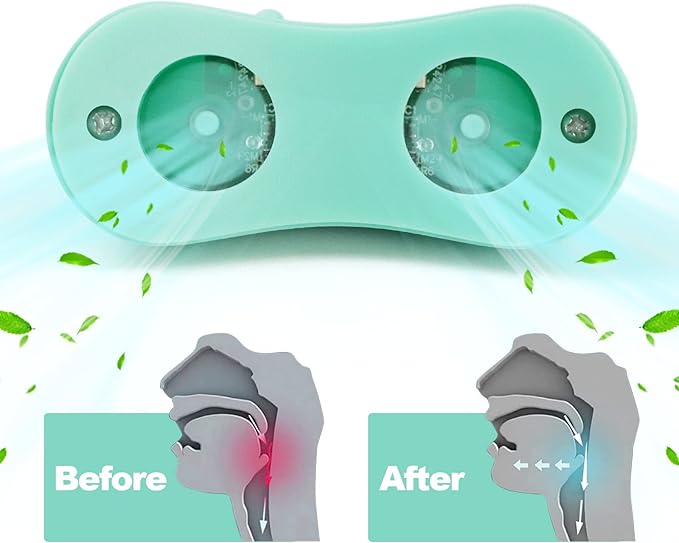 Electric Anti Snoring Devices, Mini Machine, Airing Micro for Travel, Sleep Apnea Devices, Snoring Solution for Men and Women, Suitable for All Nose Shapes (Mint Green)