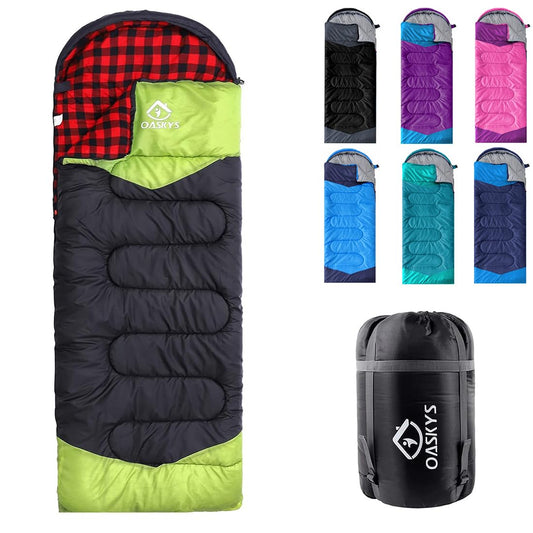 oaskys Camping Sleeping Bag - 3 Season Warm & Cool Weather - Summer Spring Fall Lightweight Waterproof for Adults Kids - Camping Gear Equipment, Traveling, and Outdoors