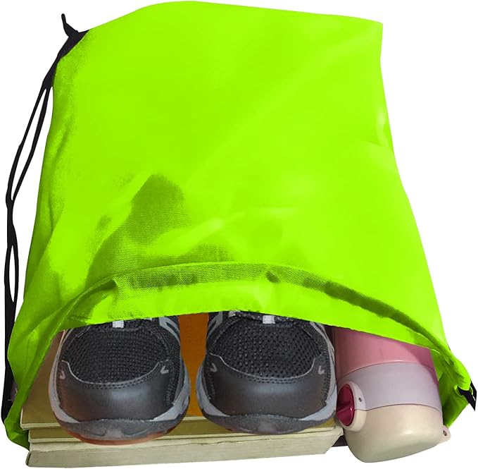 Drawstring Backpack Bulk 42 Pcs String Backpack Drawstring Bags Cinch Bag Sackpack for Men Women Gym (Light Green)