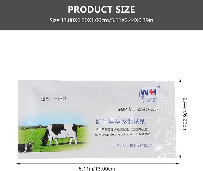 2Pcs Cow Pregnancy Test Paper High Precision Cattle Early Detection Strips Fast Results Vacuum-Packed for Safety and Health for Dairy Livestock